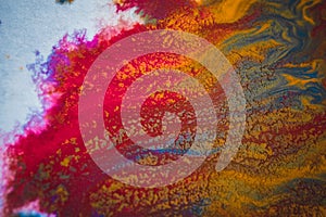 Colored paints divorce blurred abstract background