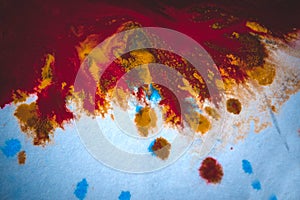 Colored paints divorce blurred abstract background