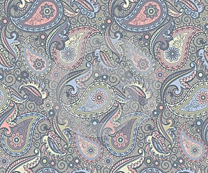 Colored paisley pattern photo