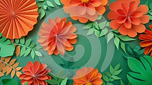colored paper flowers wallpaper on background, spring summer background