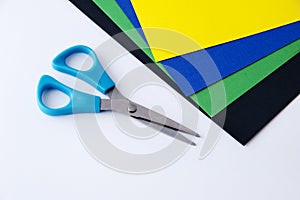 Colored paper and scissors