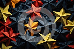 Colored paper stars made in origami technique