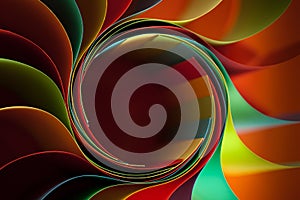 Colored paper structure shaped as the sun