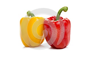 Colored paprika peppers, Isolated on white