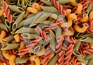 Colored pasta food background