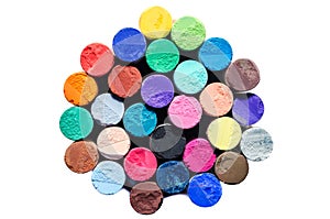 Colored pastel chalks isolated on white background