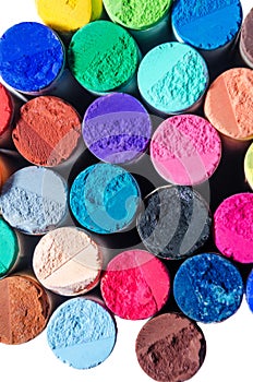 Colored pastel chalks isolated on white background