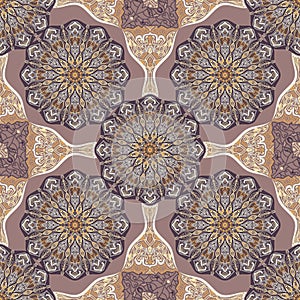 Colored pattern with decorative symmetric ornaments photo