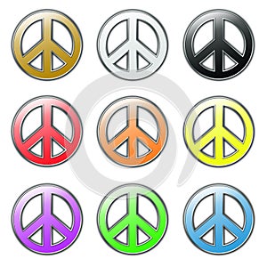 Colored Peace symbols