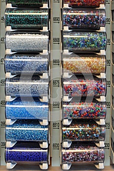 Colored pearls in tubes