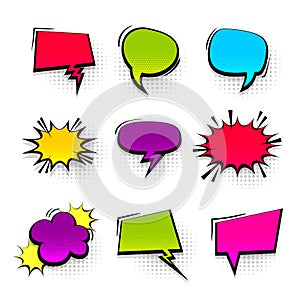 Colored peech bubble for comic text isolated background