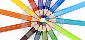 Colored pencil in circle