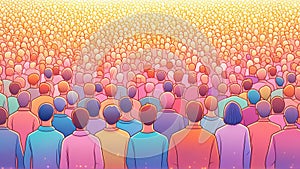 Colored Pencil Crowd Illustration