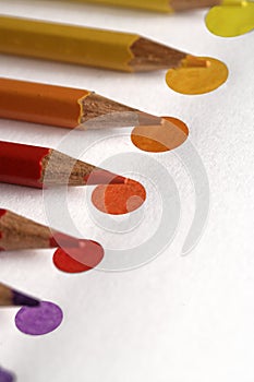 colored pencil points