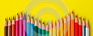 Colored pencil rainbow wave art school education
