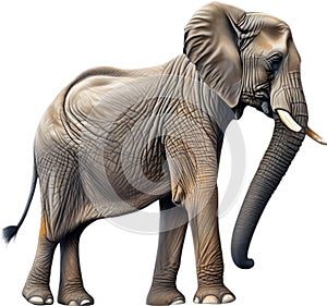 Colored-pencil sketch of an African elephant. AI-Generated.