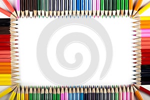 Colored Pencils Abstract Border photo