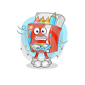 Colored pencils cold illustration. character vector