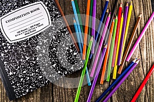 Colored Pencils & Composition Notebook