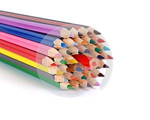 Colored pencils concept - opposition to the majority