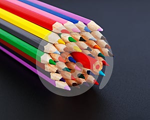 Colored pencils concept - opposition to the majority