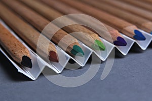 Colored pencils, copy space