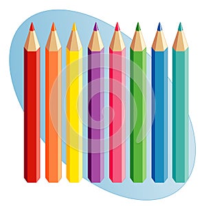 Colored Pencils in Eight Colors