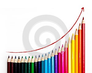 Colorato matite crescita grafico 