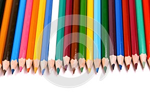 Colored pencils isolated on white