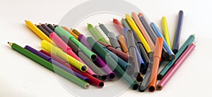 Colored pencils and pens