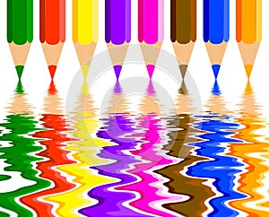 Colored pencils and reflection