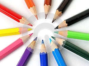 Colored Pencils in a Row