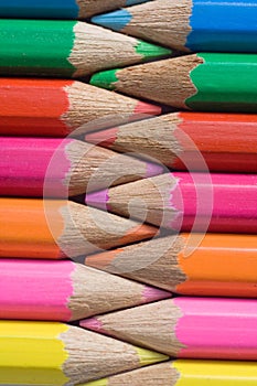 Colored Pencils In A Row