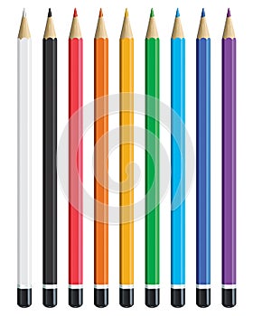 Colored pencils set. Isolated