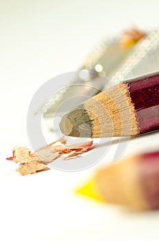 Colored pencils sharpened