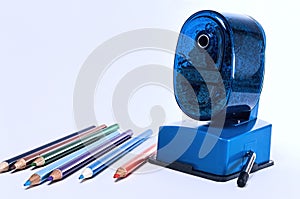 Colored pencils and sharpener