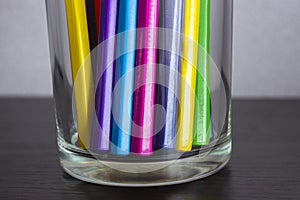 Colored pencils standing in a cup