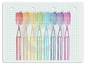 Colored pencils with strokes illustration