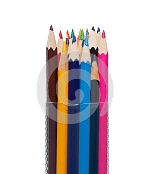Colored pencils in tube