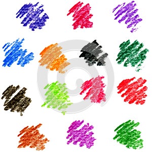 colored pencils on a white background