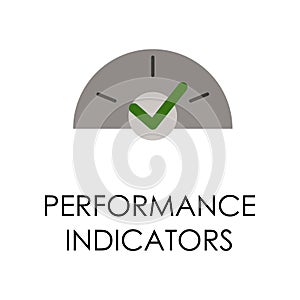 colored performance indicators illustration. Element of marketing and business flat for mobile concept and web apps. Isolated