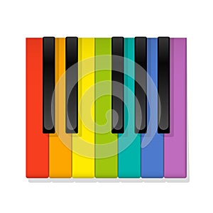 Colored Piano Keys Rainbow Octave