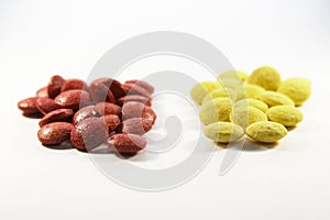 Colored pills