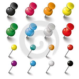 Colored Pins and Tacks Set