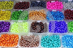 Colored plastic beads