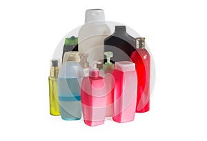 Colored plastic bottles with batcher