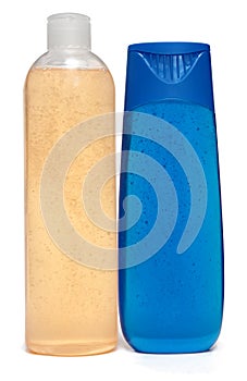 colored plastic bottles photo