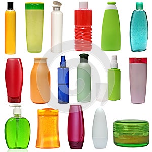 Colored plastic bottles photo