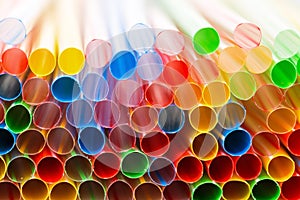 Colored Plastic Drinking Straws closeup