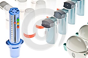 Colored plastic inhalers and PEF photo